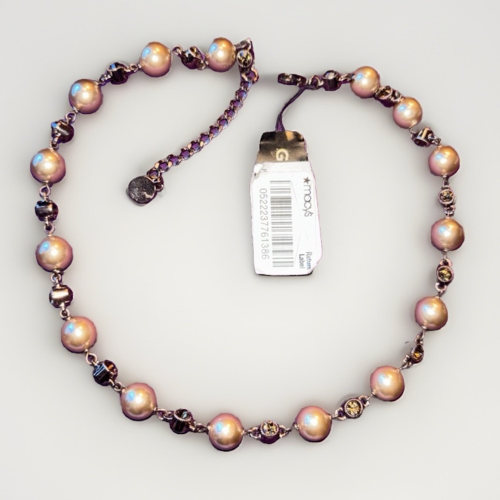 Givenchy Rose Gold Pearl Signed Necklace, NWTs